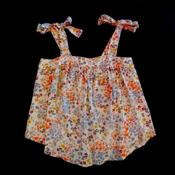 a.n.a Tops - Women's a.n.a. Floral Top Bow Tie Straps Size XS Retro 70's looking